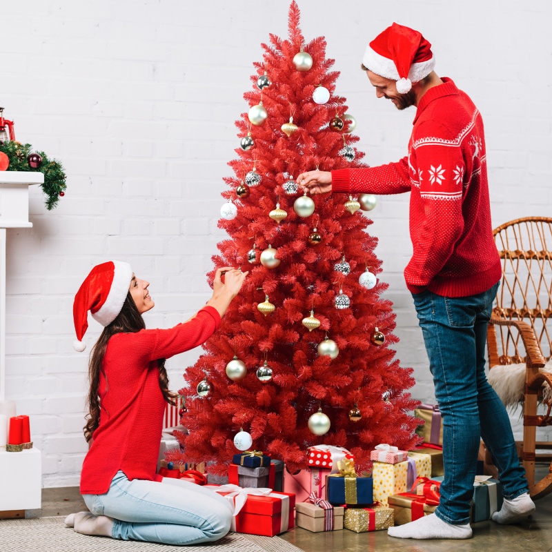 PVC Christmas Tree, Christmas Decorations, Red